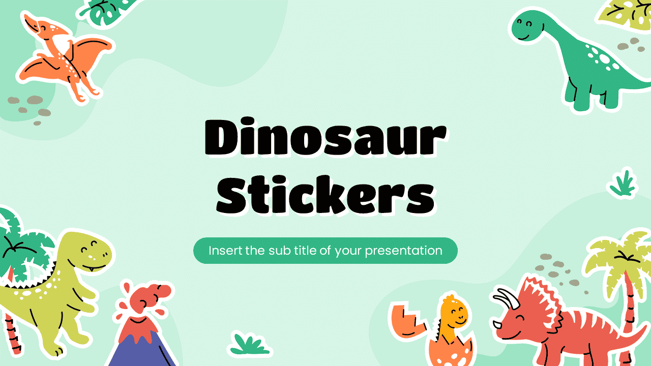 Dinosaur Stickers Free Presentation Template