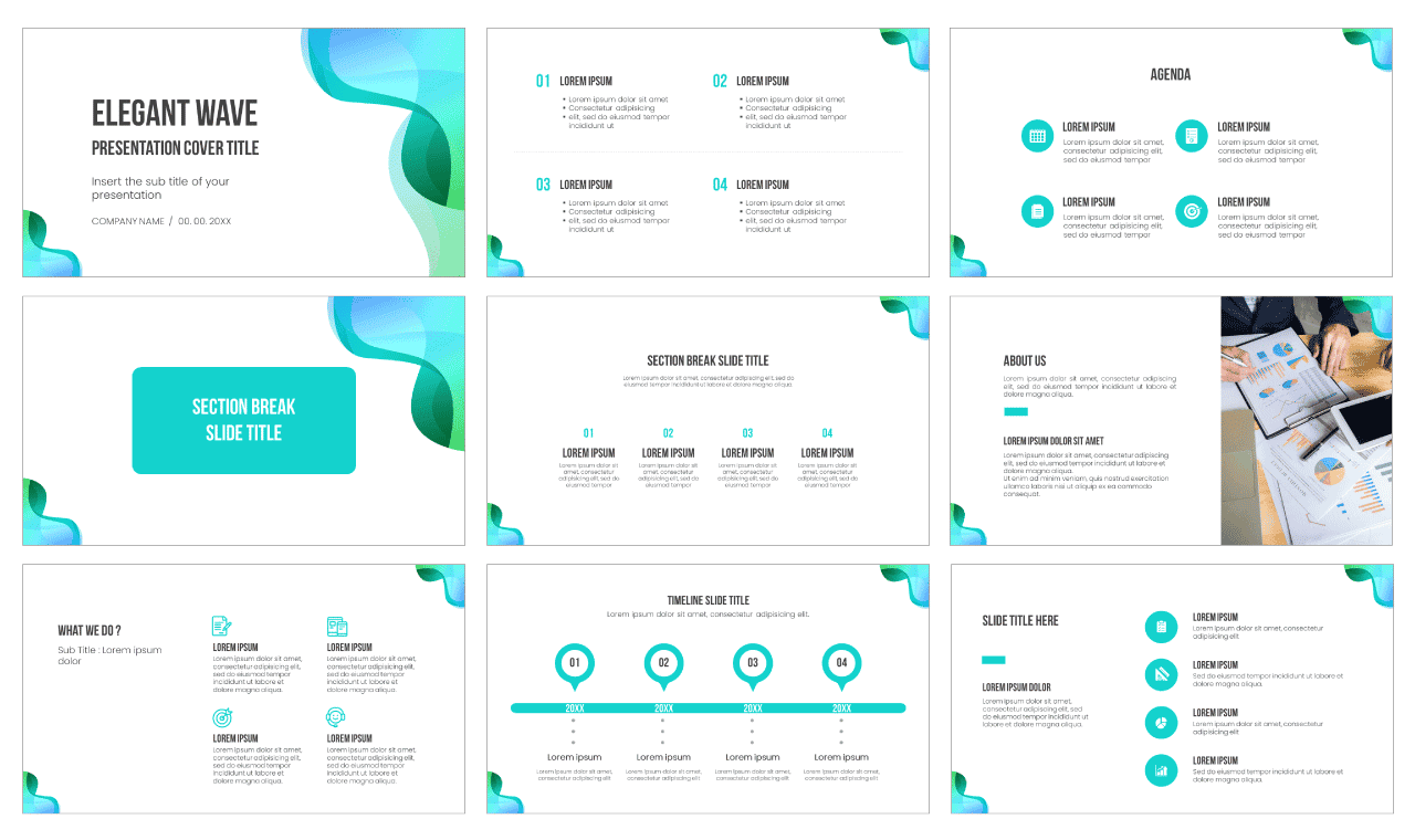 Elegant Wave Free Google Slides Theme PowerPoint Template