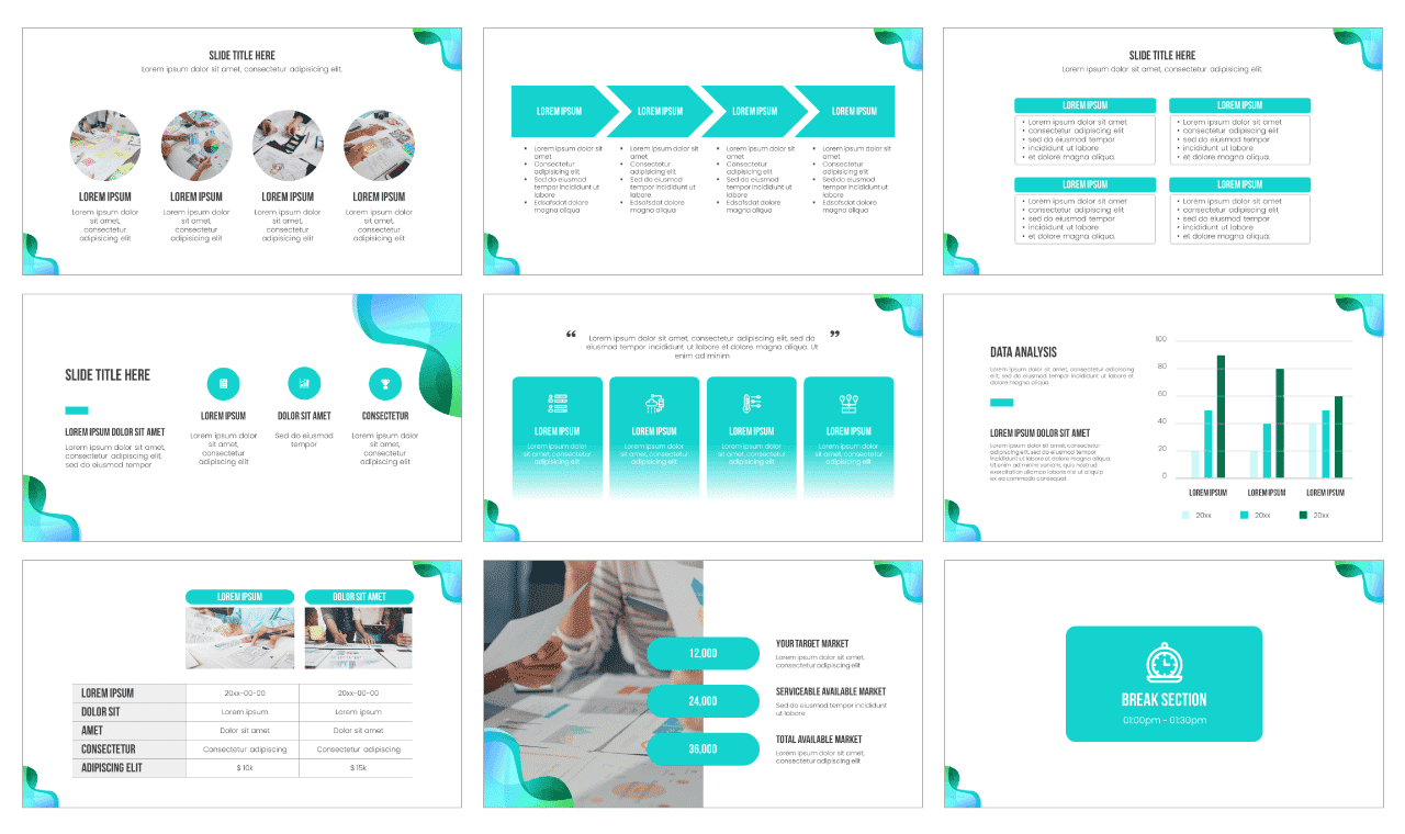 Elegant Wave Google Slides Theme PowerPoint Template Free Download