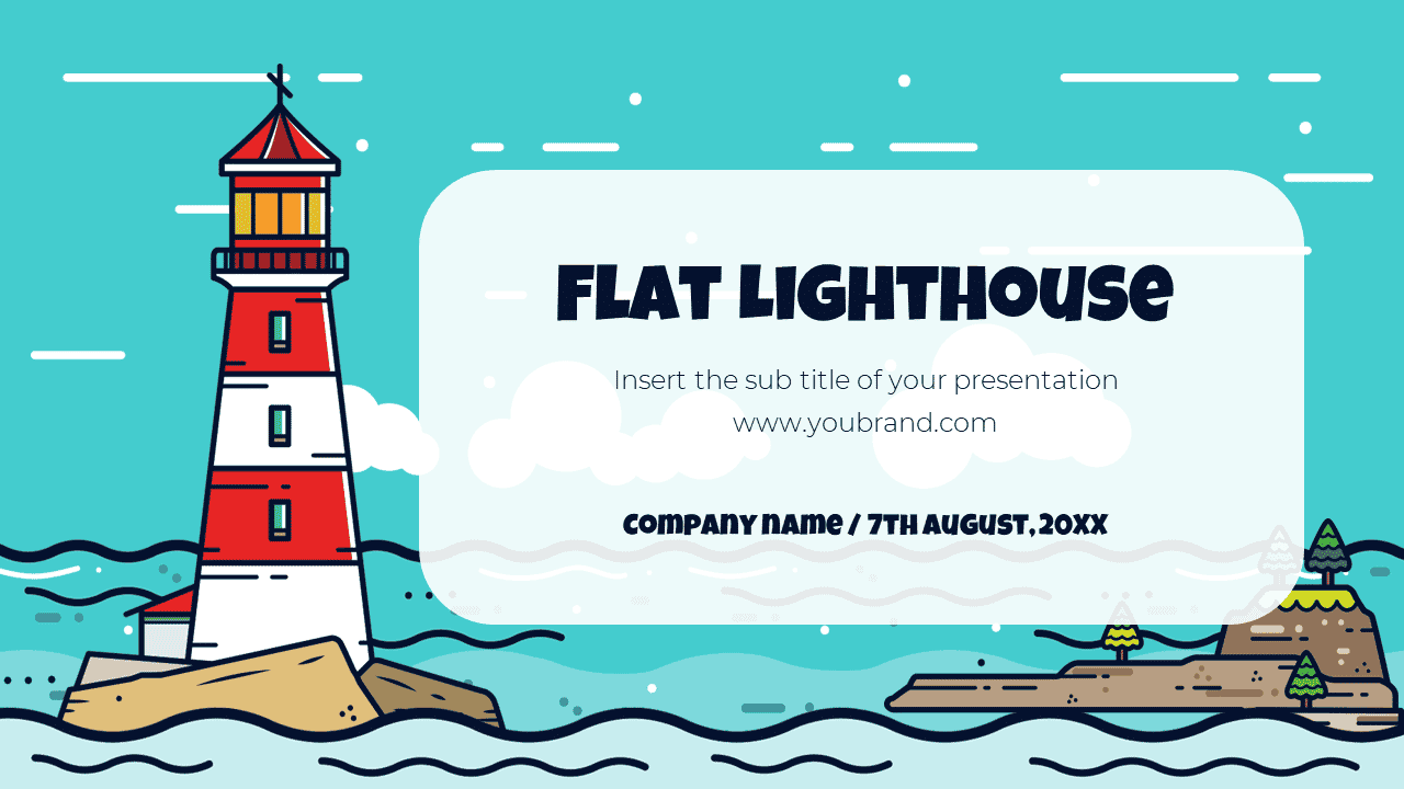 Flat Lighthouse Free Google Slides Theme PowerPoint Template