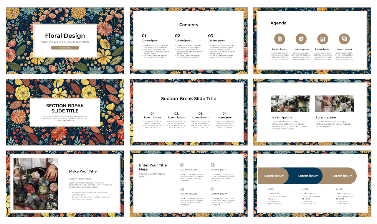 Floral Design Free Google Slides Theme PowerPoint Template