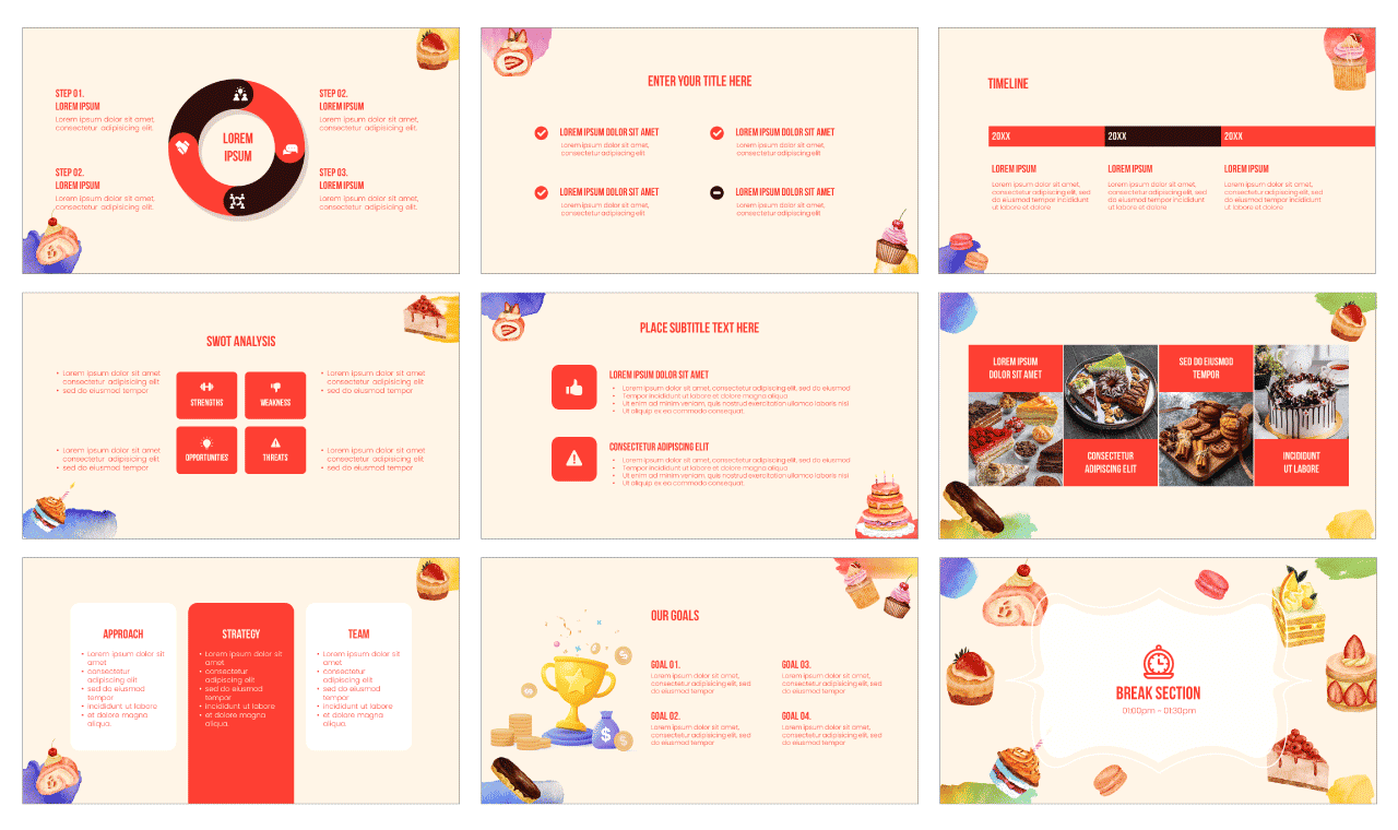 Handmade Sweets Google Slides Theme PowerPoint Template Free Download