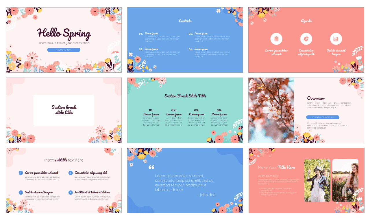 Hello Spring Free Google Slides Theme PowerPoint Template