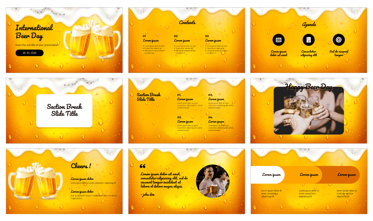 International Beer Day Free Google Slides Theme PowerPoint Template
