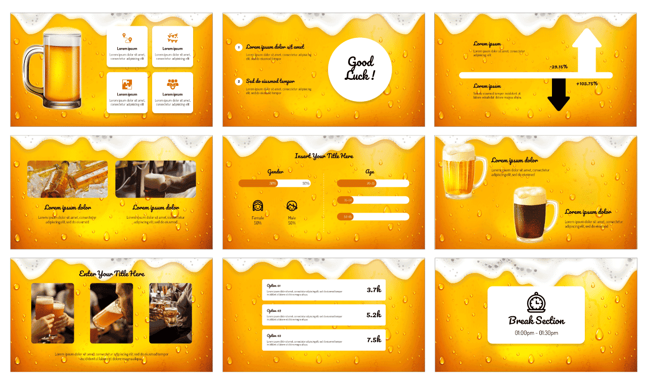 International Beer Day Google Slides Theme PowerPoint Template Free Download