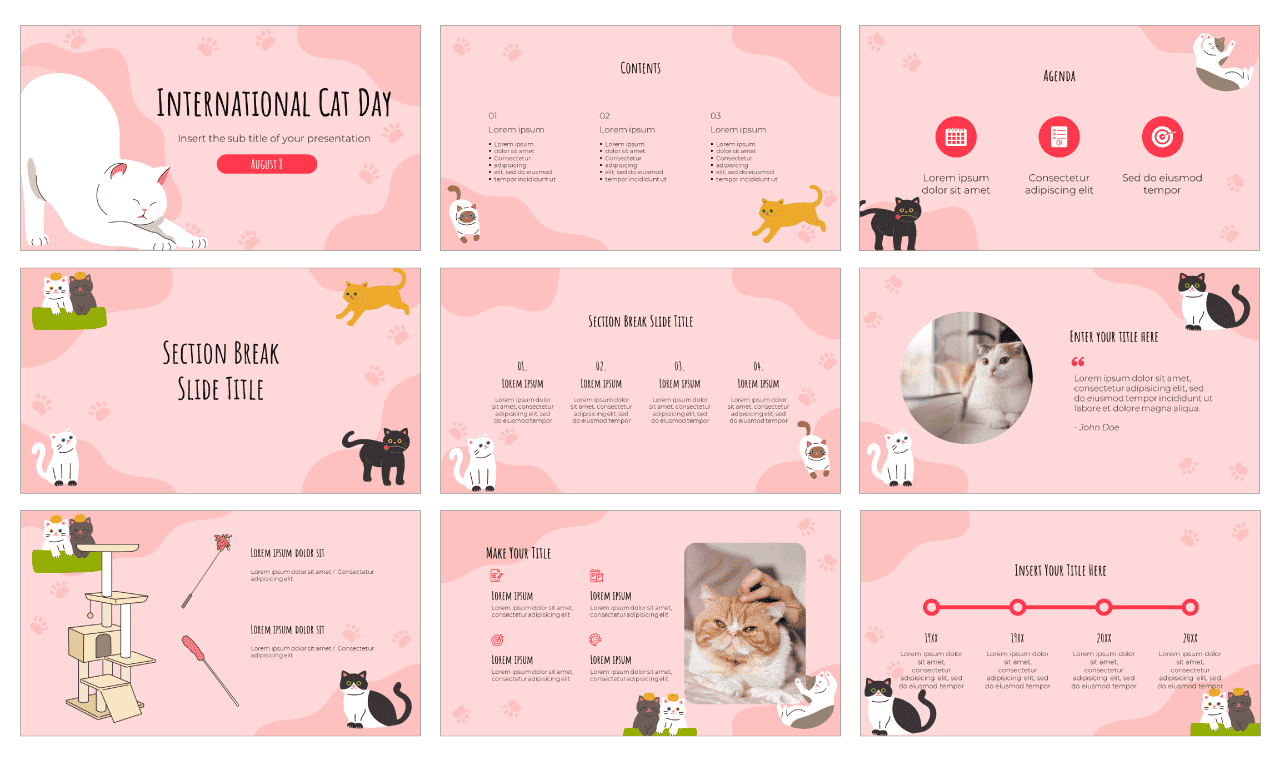 International Cat Day Free Google Slides Theme PowerPoint Template