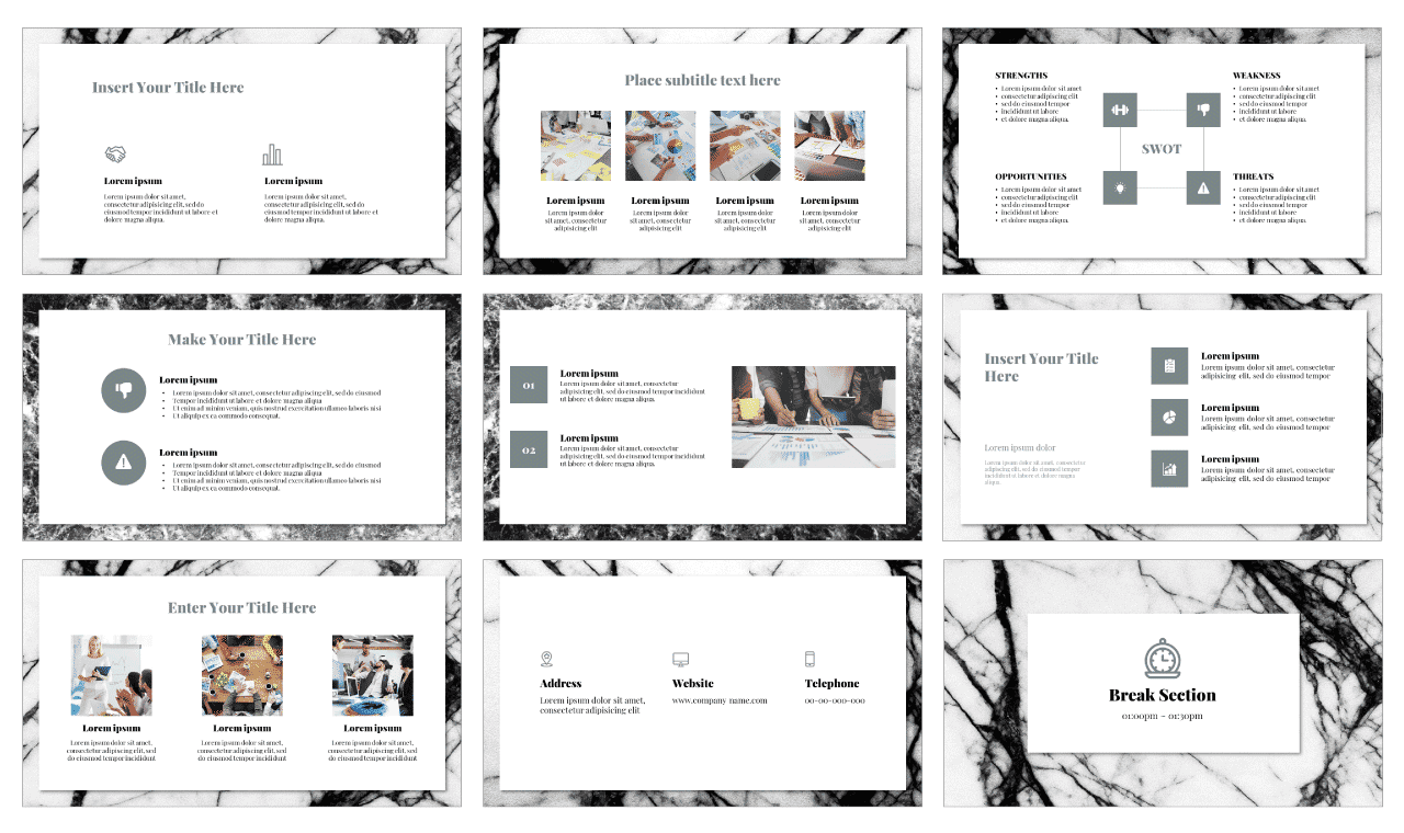 Marble Collection Google Slides Theme PowerPoint Template Free Download