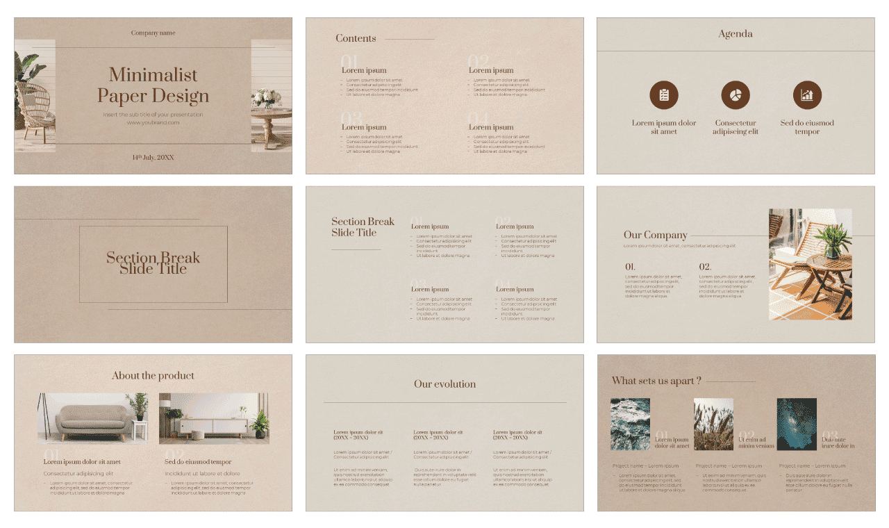 Minimalist Paper Design Free Google Slides Theme PowerPoint Template