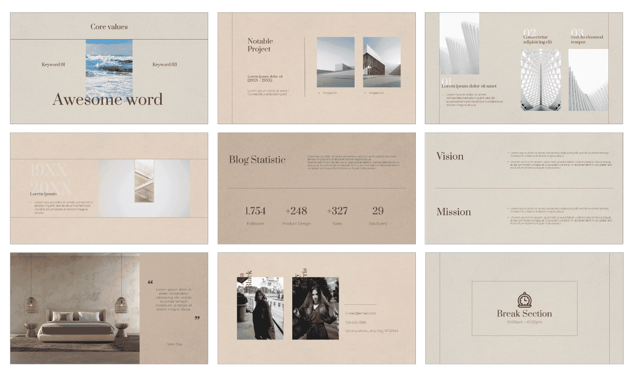 Minimalist Paper Design Google Slides Theme PowerPoint Template Free Download