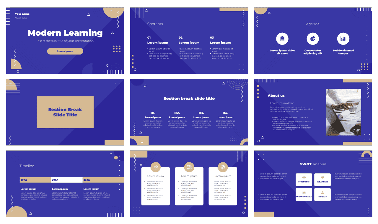 Modern Learning Free Google Slides Theme PowerPoint Template