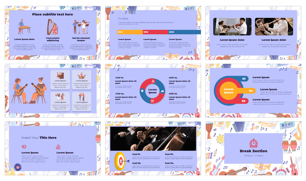 Music School Google Slides Theme PowerPoint Template Free Download