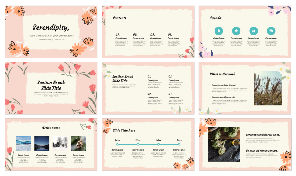 Serendipity Wallpaper Free Google Slides PowerPoint Template