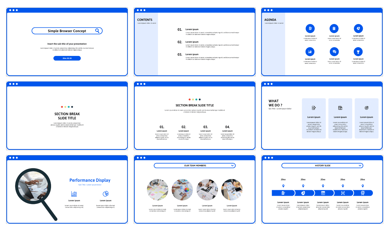 Simple Browser Free Google Slides Theme PowerPoint Template