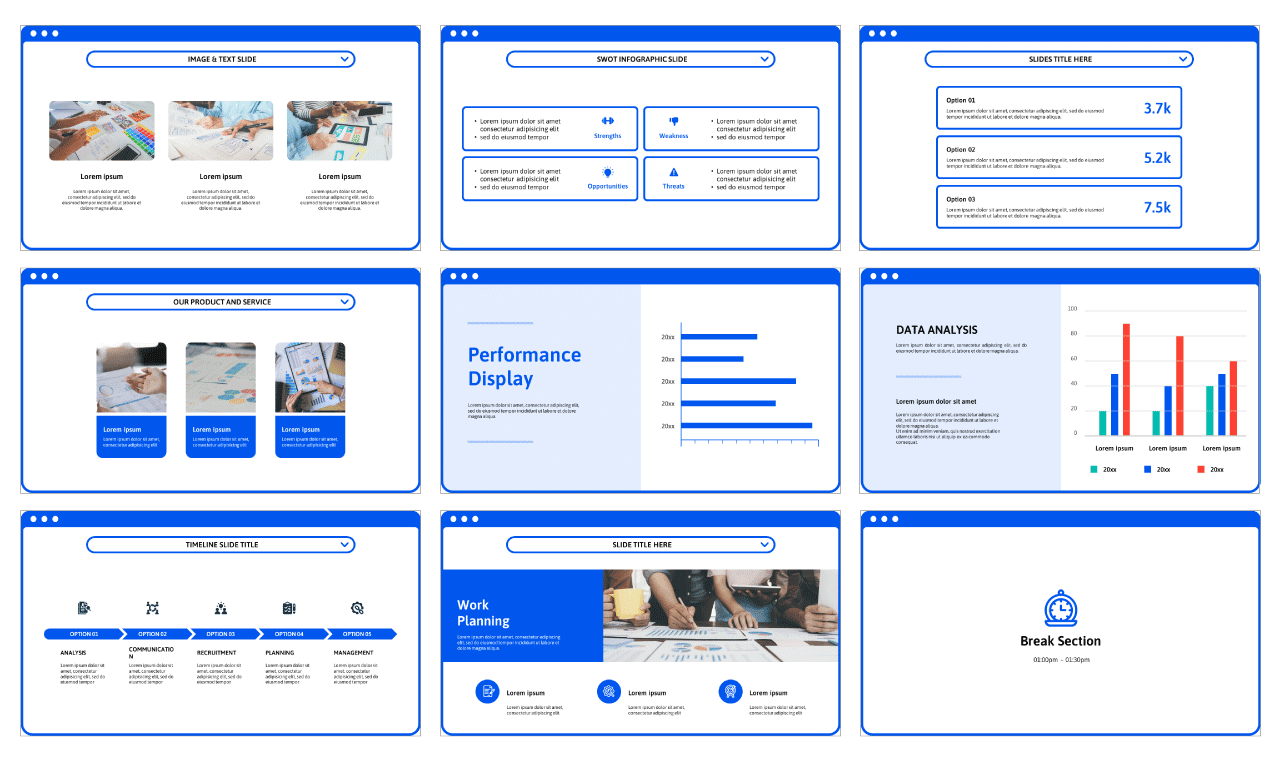 Simple Browser Google Slides Theme PowerPoint Template Free Download