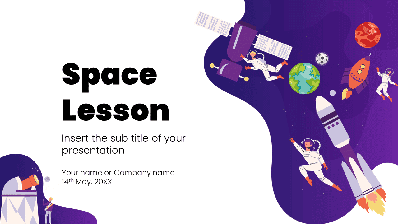 Space Lesson Free Presentation Template