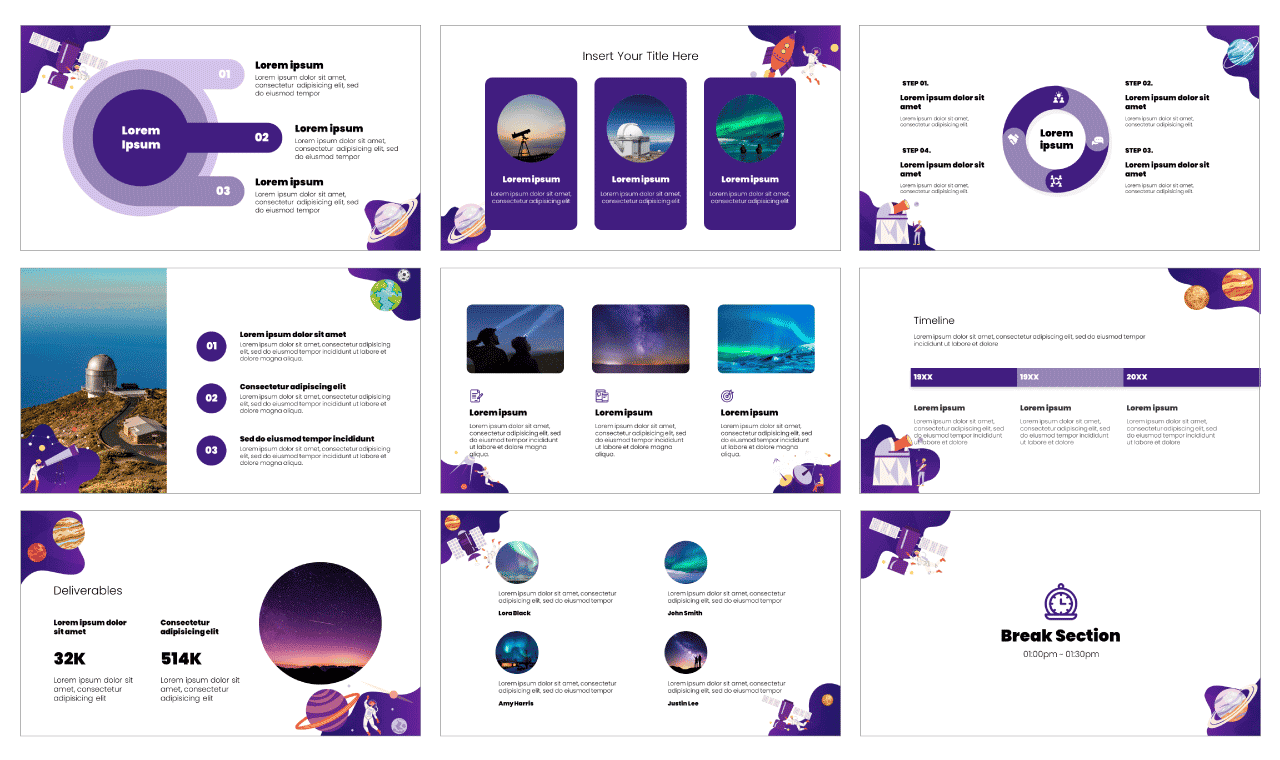 Space Lesson Google Slides Theme PowerPoint Template Free Download