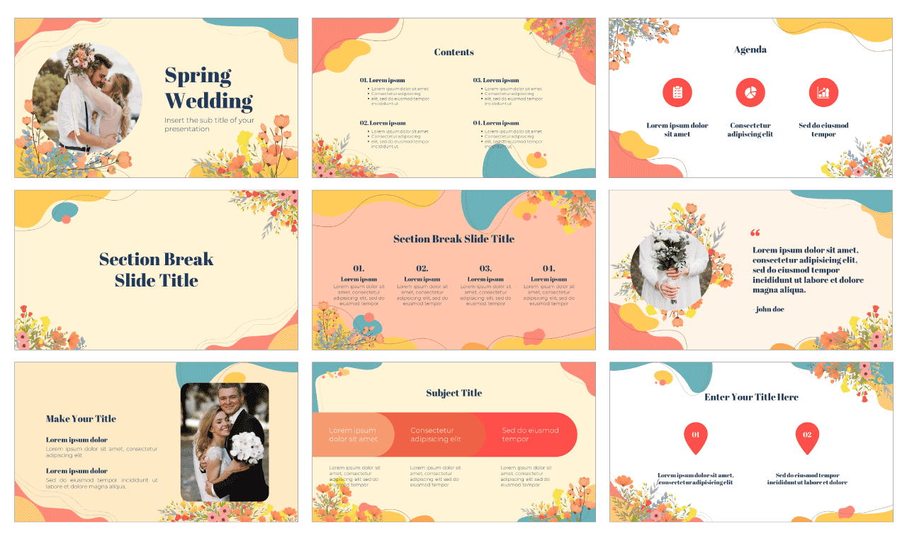 Spring Wedding Free Google Slides Theme PowerPoint Template