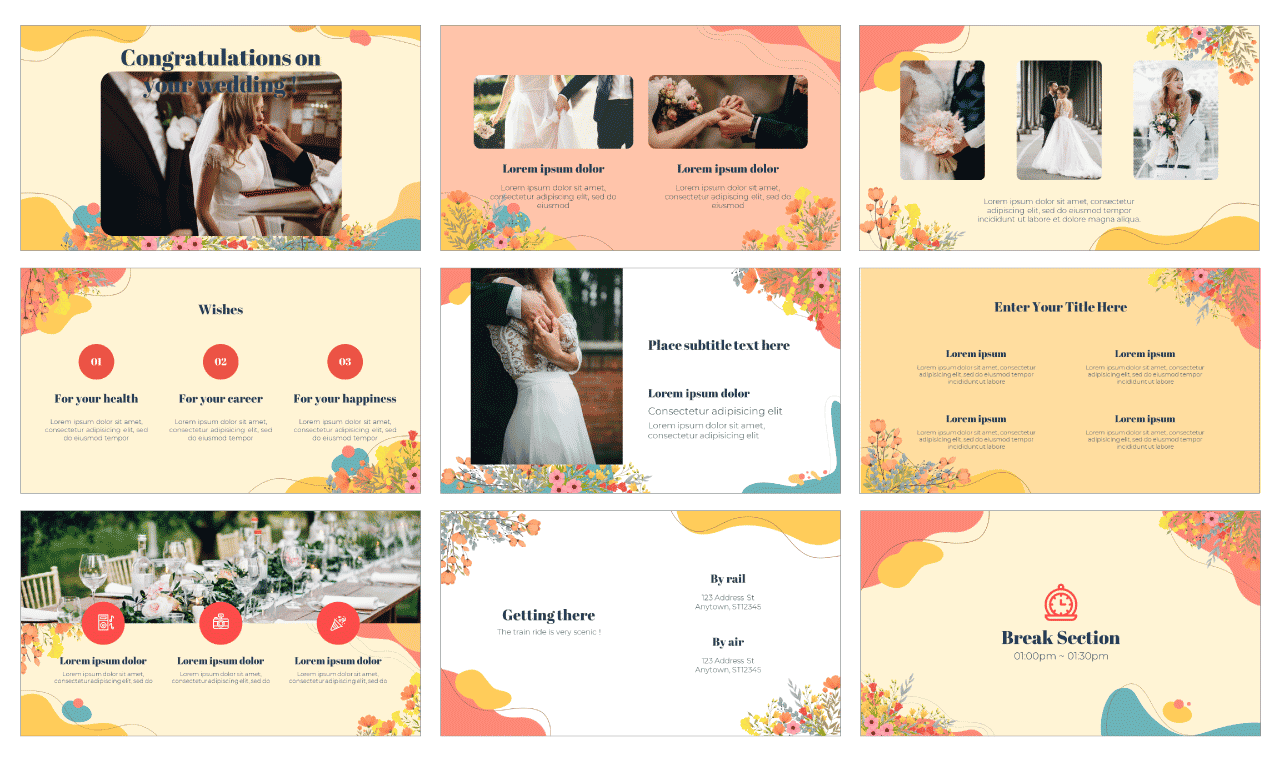 Spring Wedding Google Slides Theme PowerPoint Template Free Download