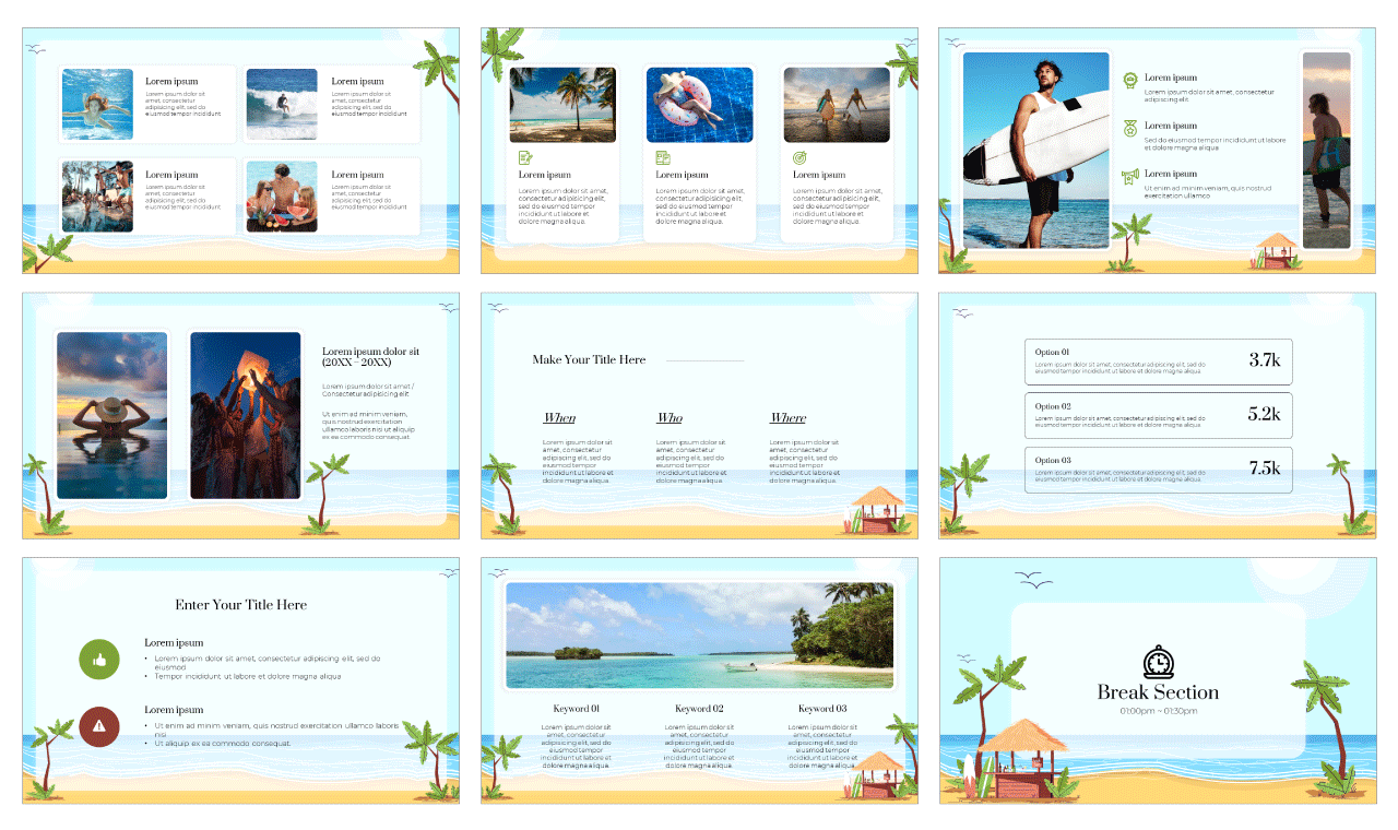 Summer Beach Vacation Google Slides Theme PowerPoint Template Free Download