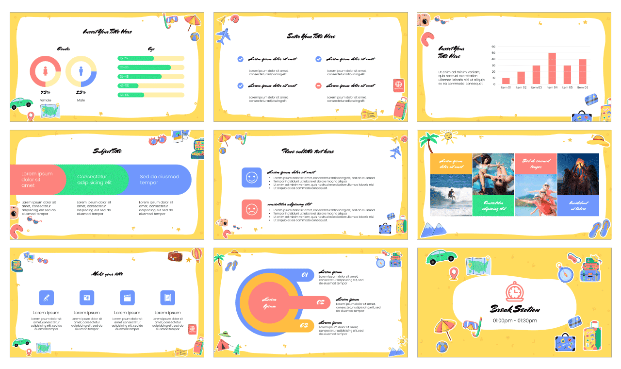 Summer Travel Google Slides Theme PowerPoint Template Free Download