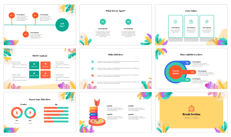 Tropical Leaf Free Google Slides Theme PowerPoint Template