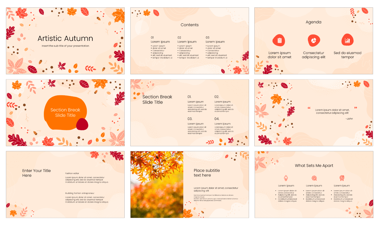 Artistic Abstract Autumn Free Google Slides Theme Template