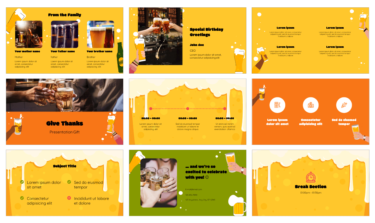 Beer Lovers Google Slides Theme PowerPoint Template Free Download