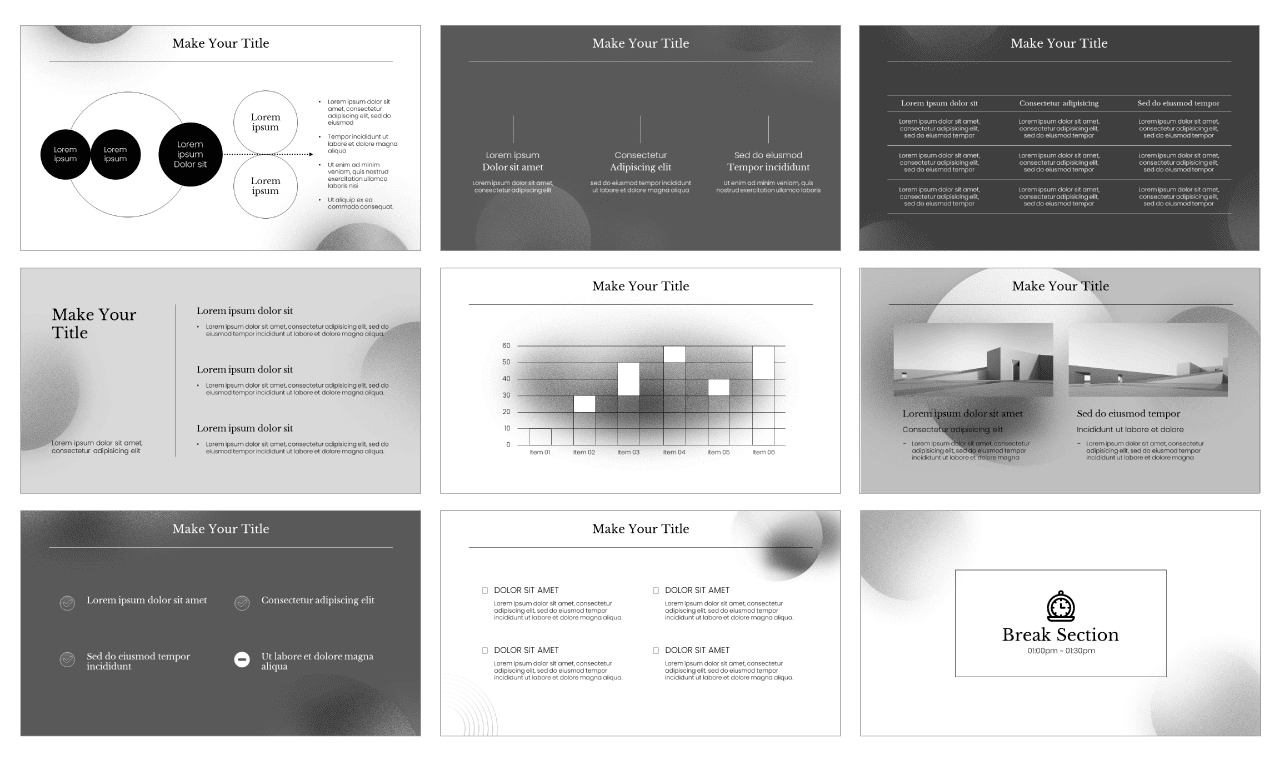 Black White Gradient Google Slides PowerPoint Template Free Download