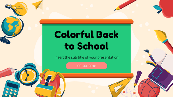 Colorful Back to School Free Google Slides PowerPoint Template