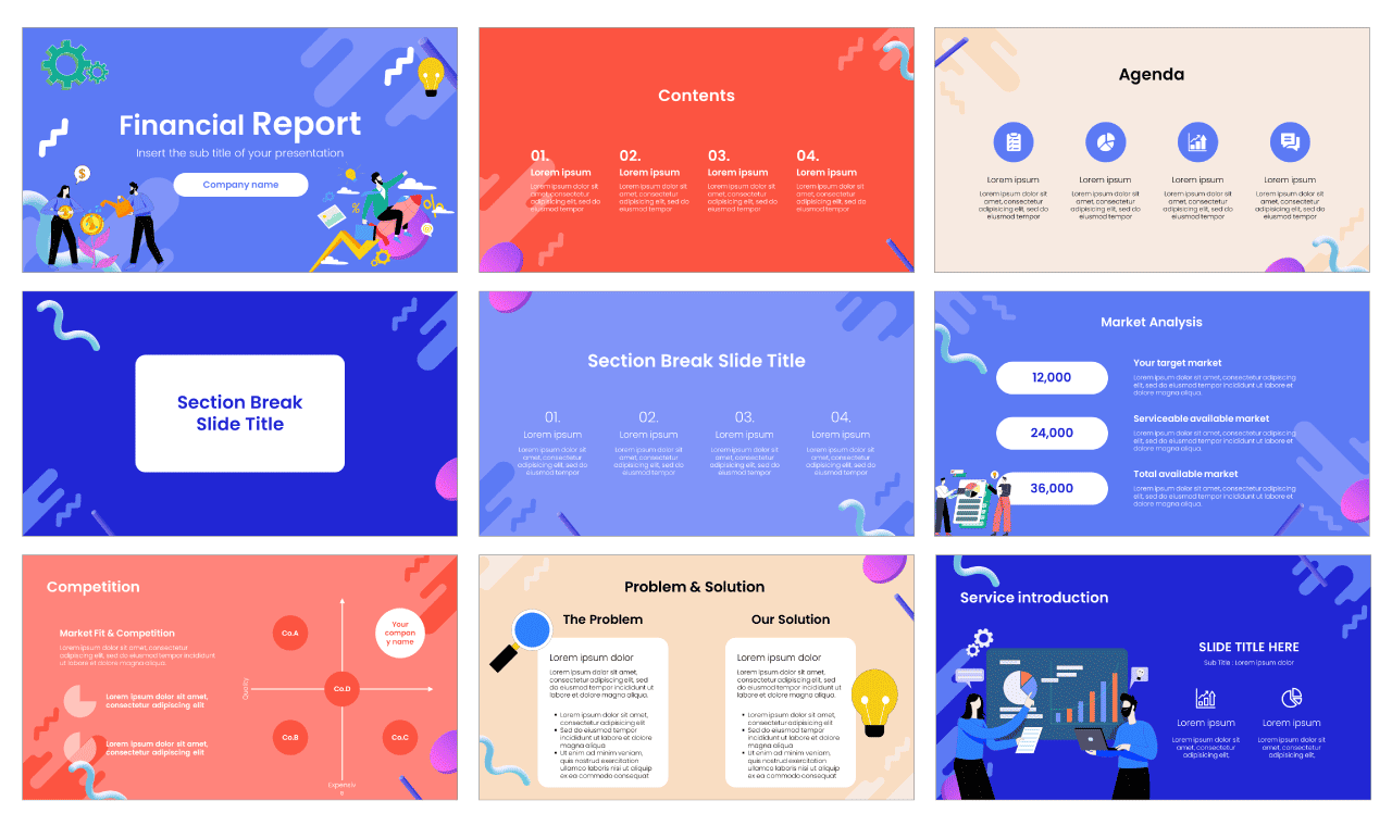 Financial Report Free Google Slides PowerPoint Template