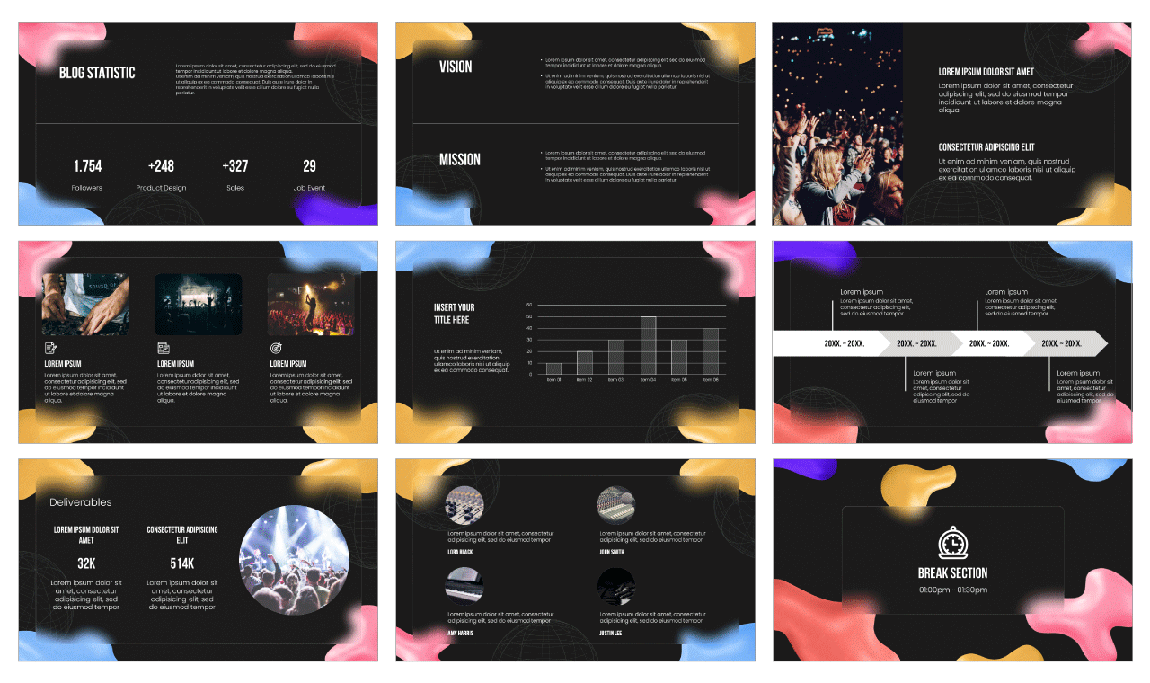 Music Landing Page Free PowerPoint Template