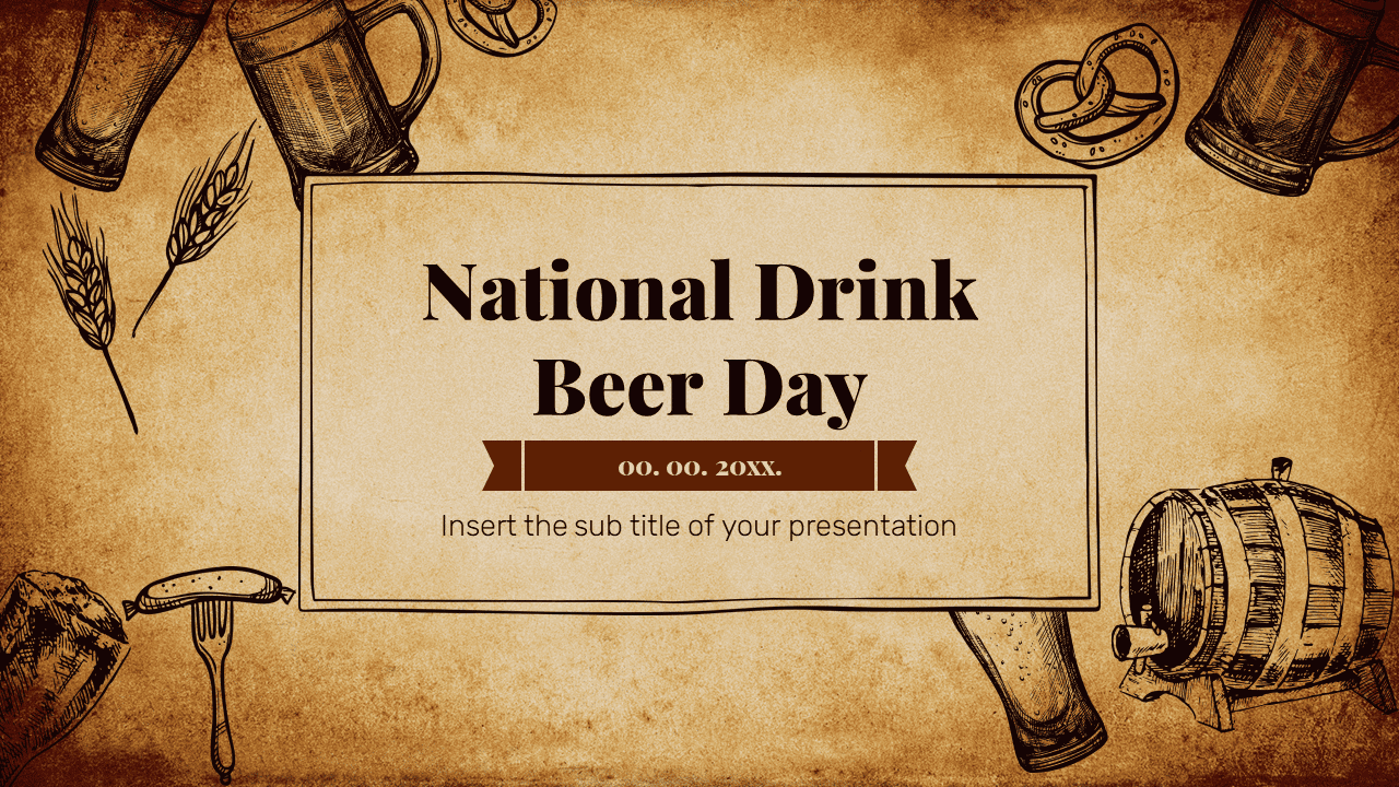 National Drink Beer Day Free Google Slides PowerPoint Template