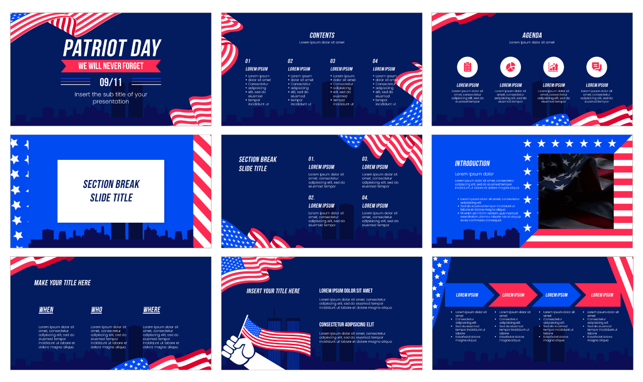 Patriot Day Free Google Slides Theme PowerPoint Template