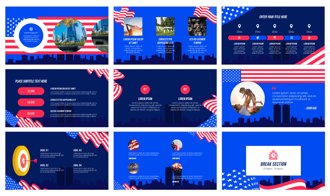Patriot Day Google Slides PowerPoint Template Free Download