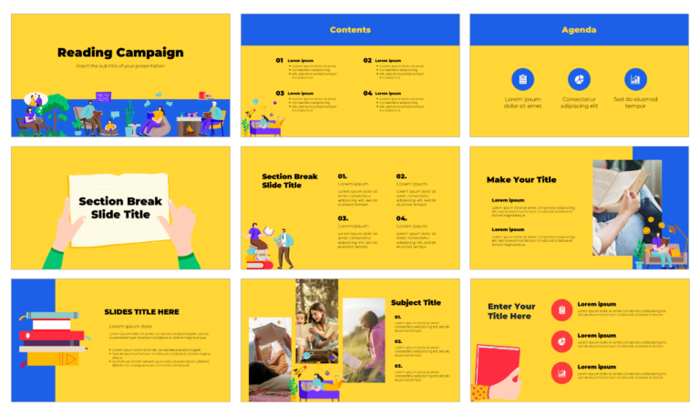 Reading Campaign Free Google Slides PowerPoint Template
