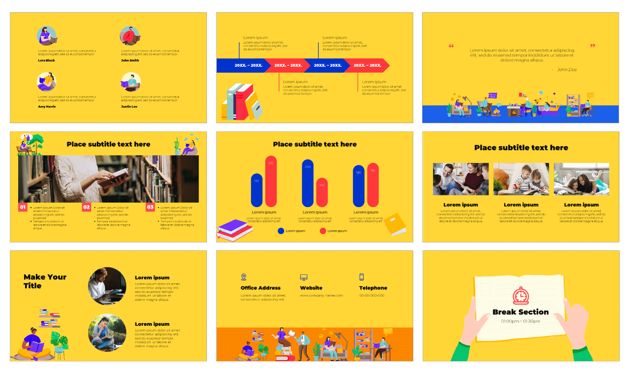 Reading Campaign Google Slides PowerPoint Template Free Download