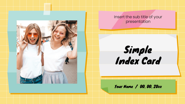 Simple Index Card Free Google Slides PowerPoint Template