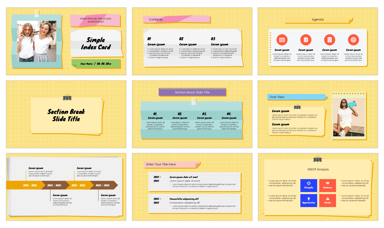 Simple Index Card Free Google Slides Template