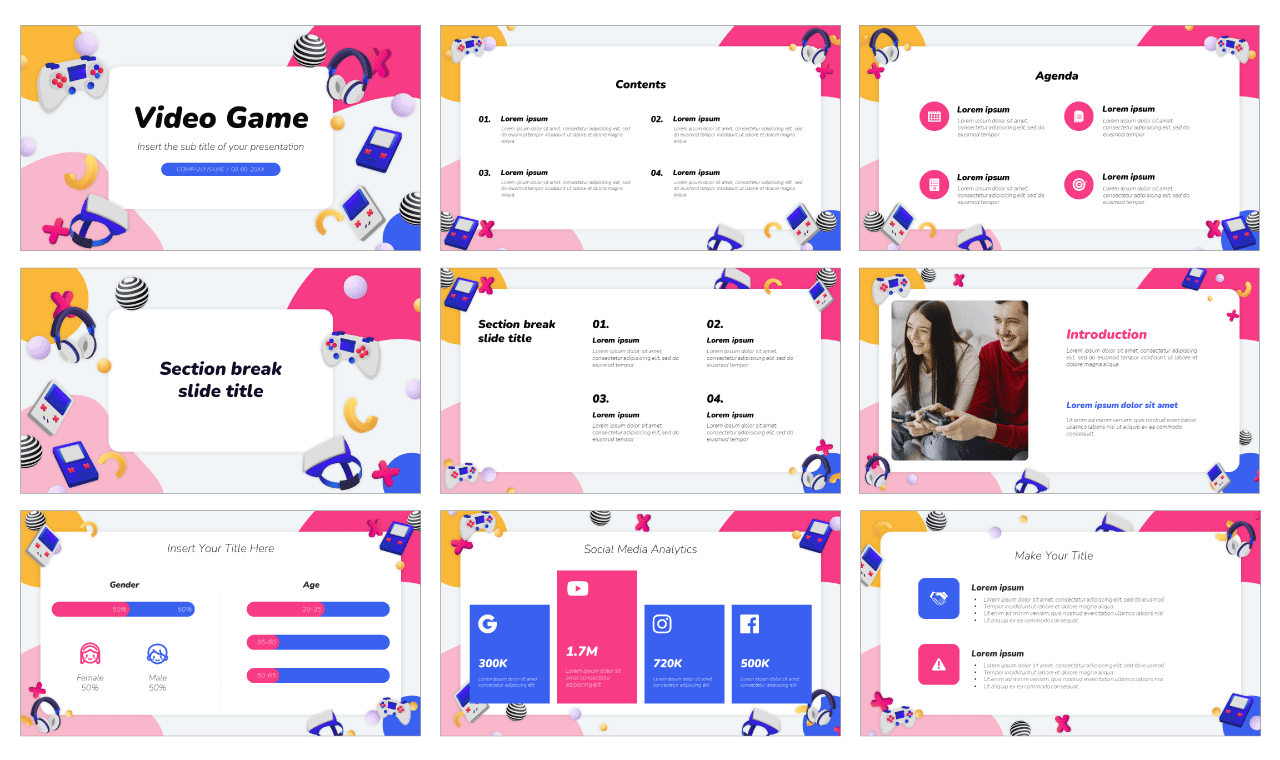 Creative Videogame Basics Powerpoint Template and Google Slides Theme