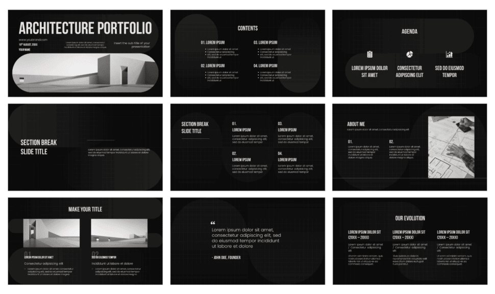 Architecture Portfolio Free Google Slides PowerPoint Template