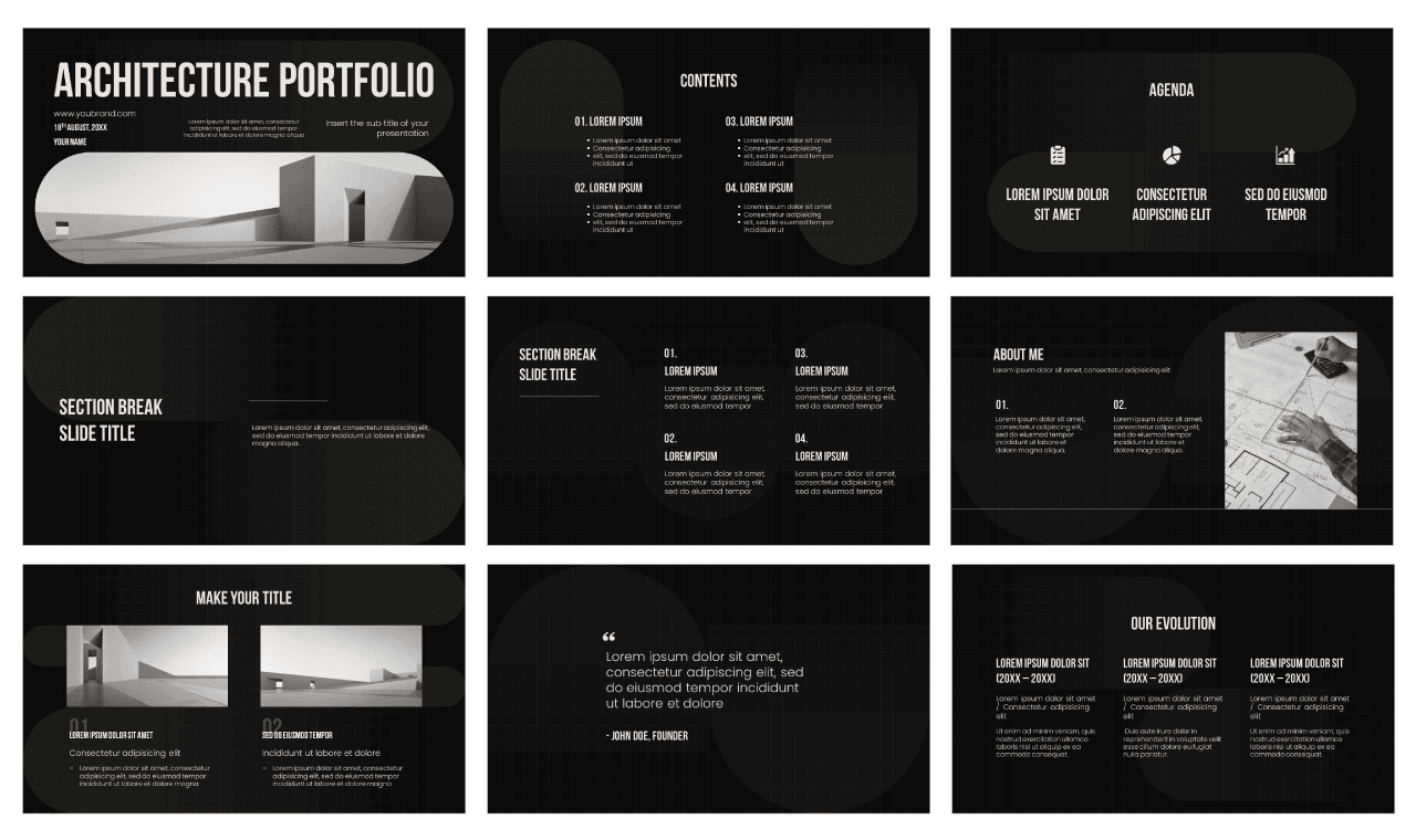 Architecture Portfolio Free Google Slides Template Theme