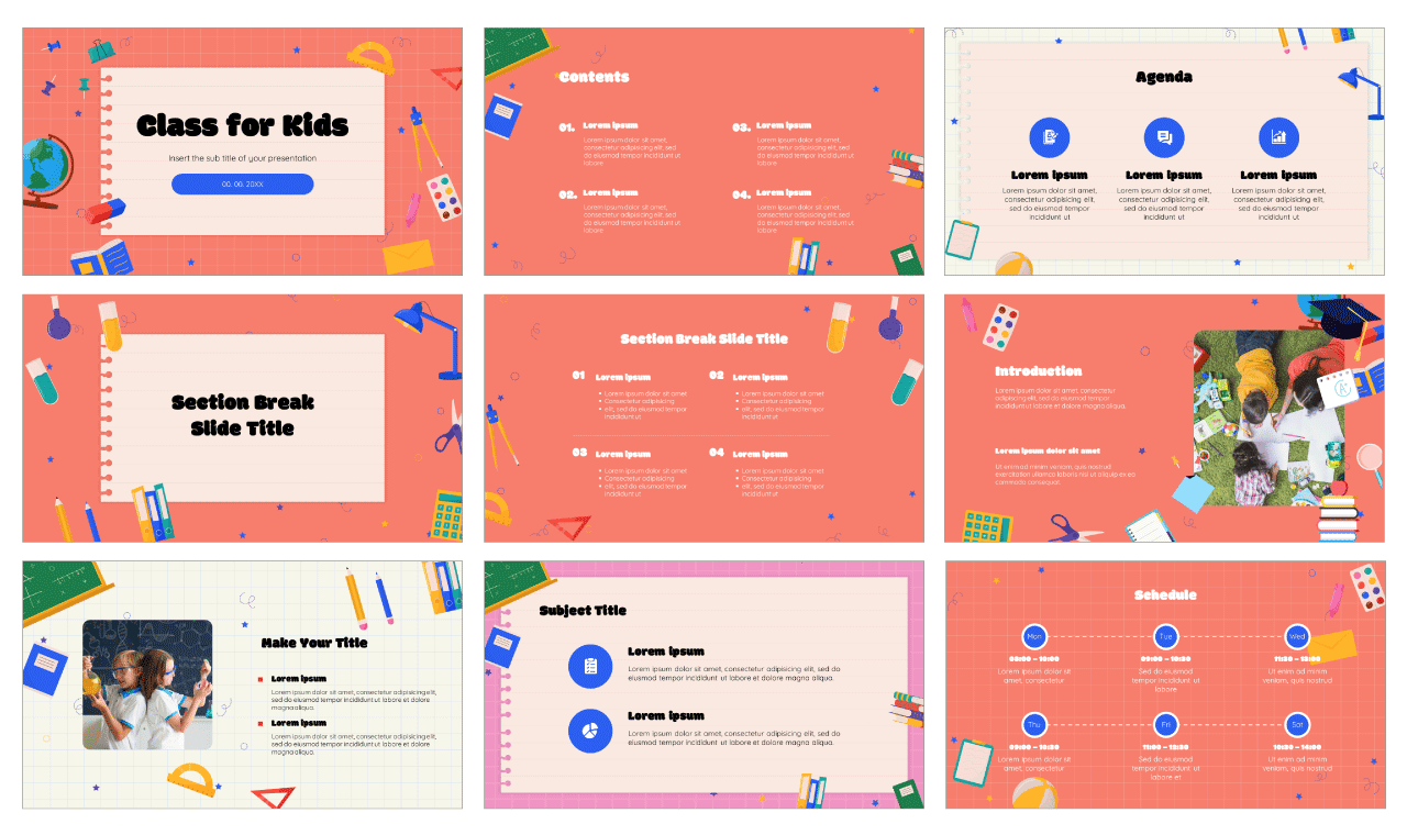 Class For Kids Free Google Slides Theme PowerPoint Template