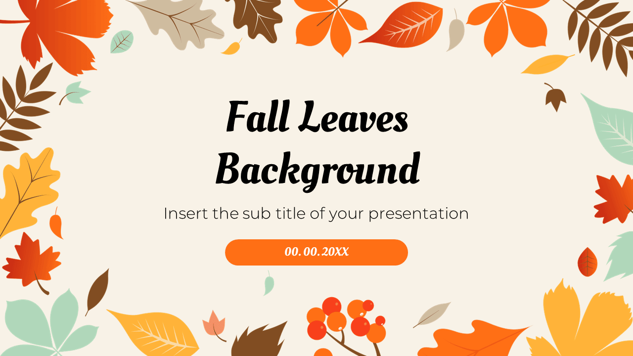 Fall Leaves Background Free Google Slides PowerPoint Template