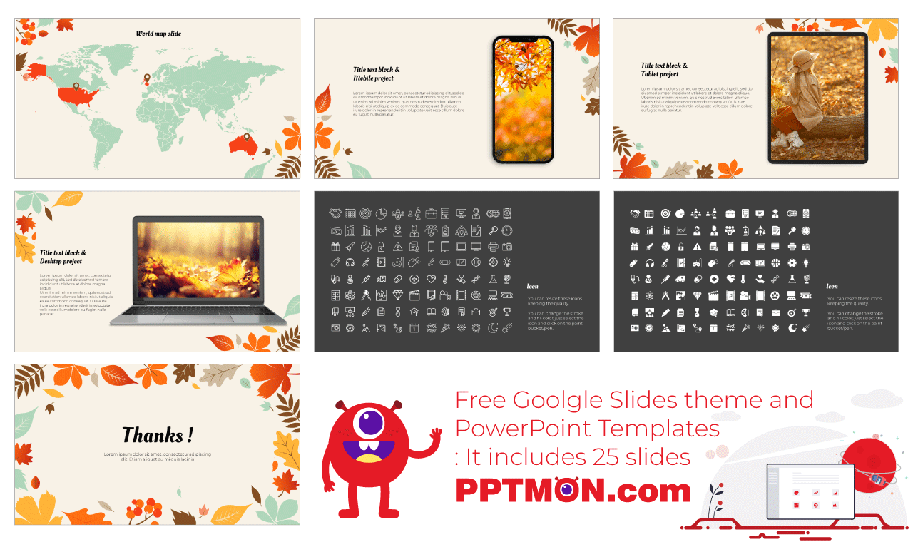 Fall Leaves Background Free PowerPoint Template