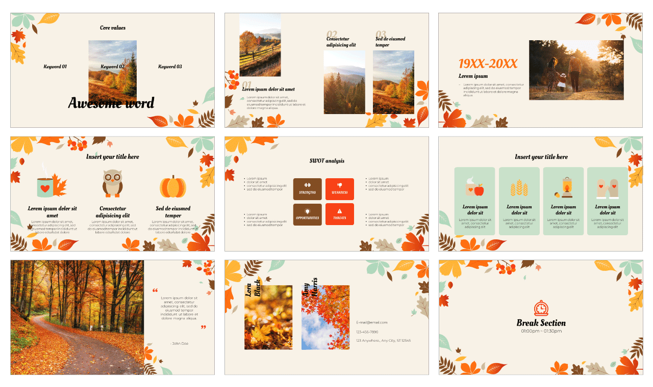 Fall Leaves Background Google Template Free Download
