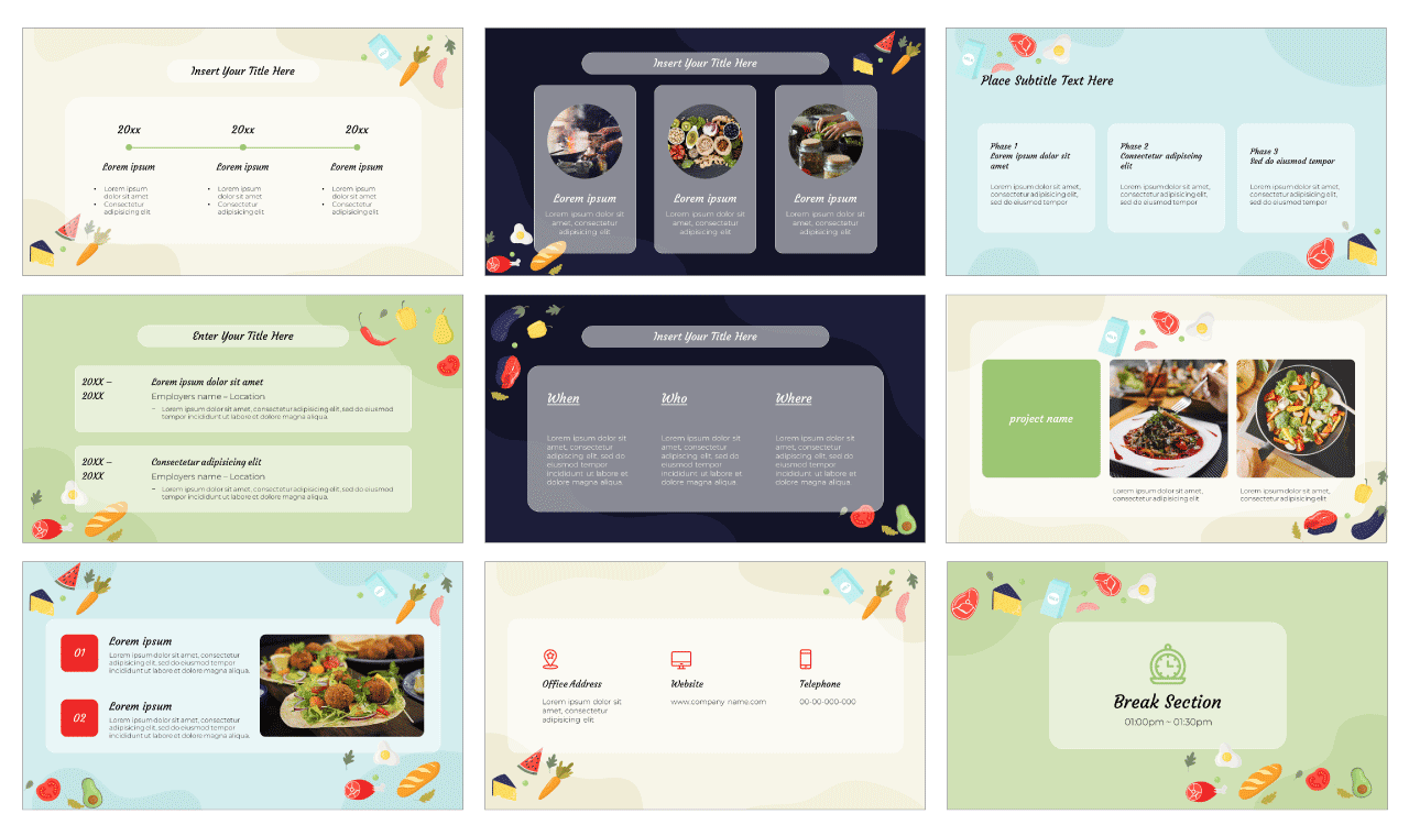 Food Day Newsletter PowerPoint Template Free Download