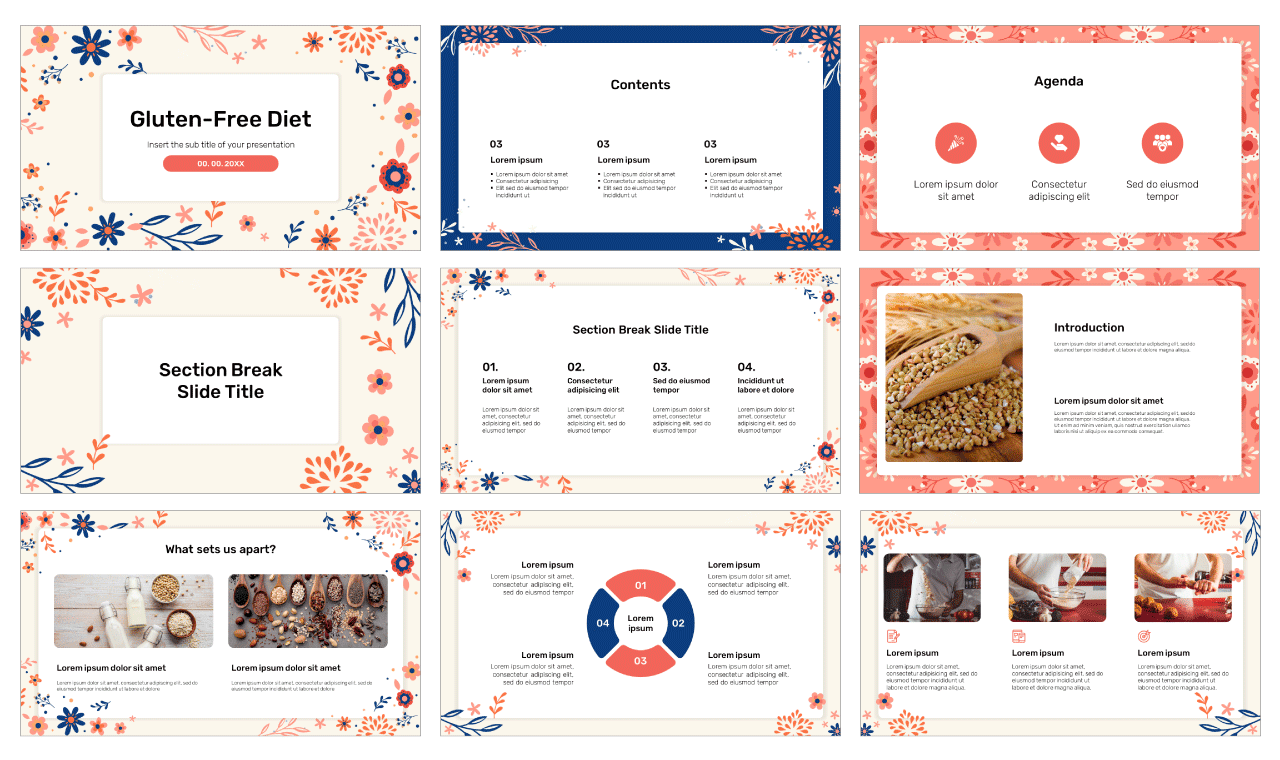 Gluten-Free Diet Free Google Slides Template Theme