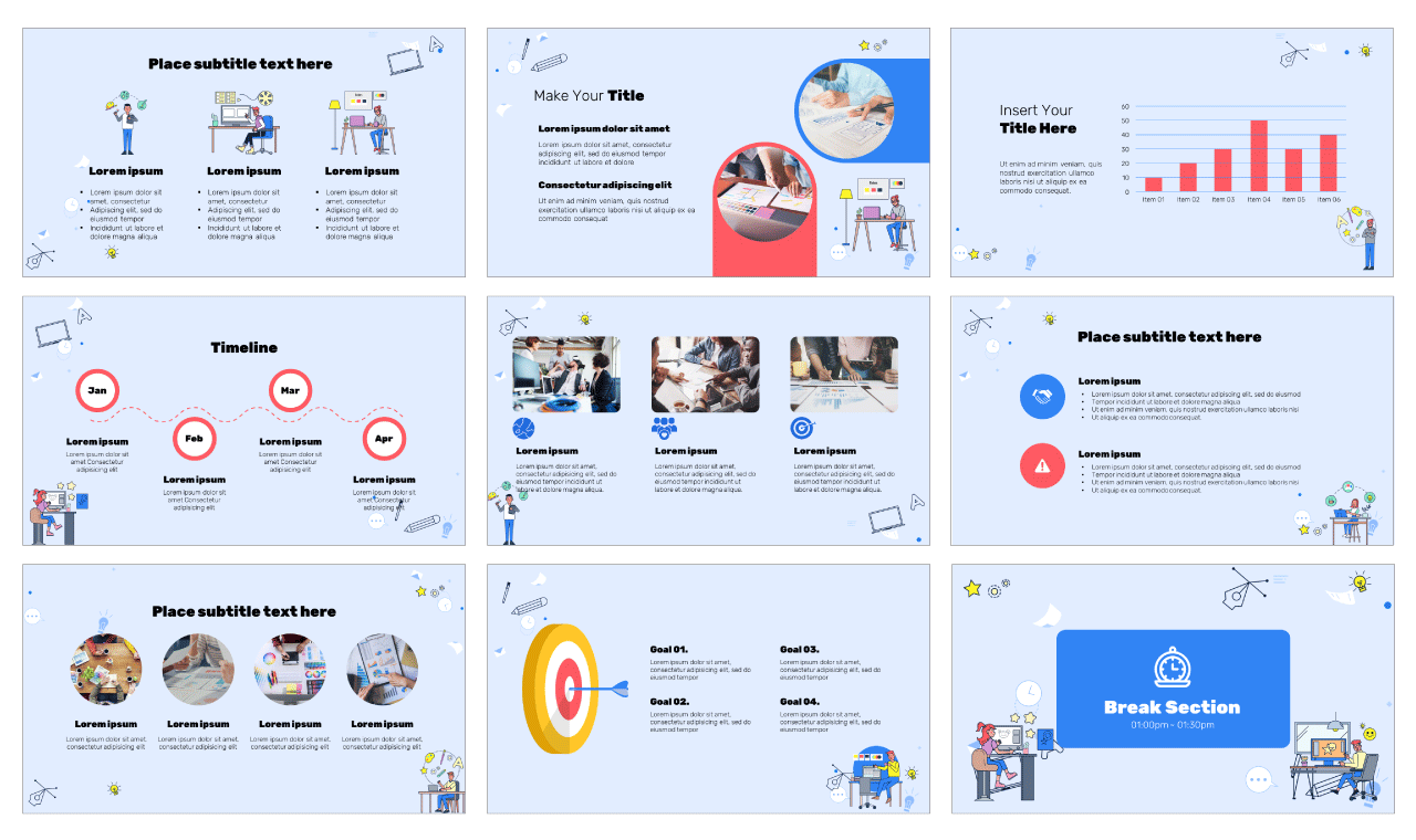 Graphic Designer Work PowerPoint Template Theme Free Download