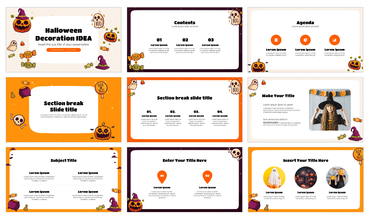 Halloween Decoration IDEA Free Google Slides Theme Template