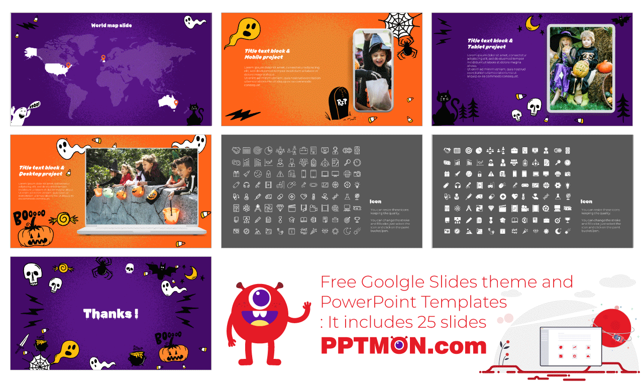 Halloween Trick or Treat Presentation Background Design